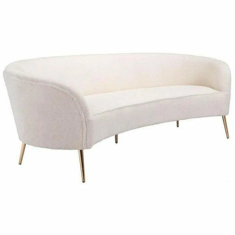 Luna Sofa Cream & Gold Sofas & Loveseats LOOMLAN By Zuo Modern