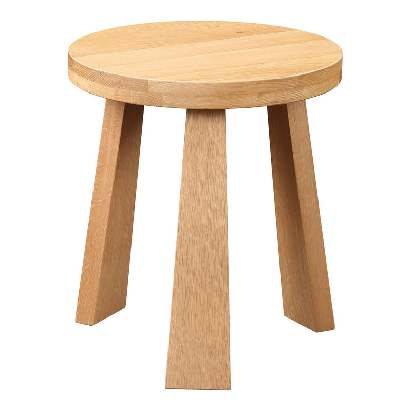 Lund Natural Solid Oak Stool Poufs and Stools LOOMLAN By Moe's Home