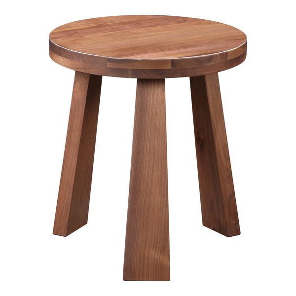 Lund Wood Walnut Brown Stool Poufs and Stools LOOMLAN By Moe's Home