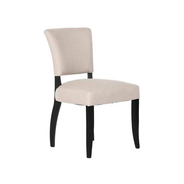 Luther Dining Chair Black Legs Linen Floating Back Set of 2 Dining Chairs LOOMLAN By LH Imports