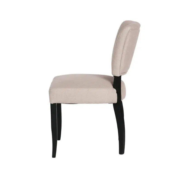 Luther Dining Chair Black Legs Linen Floating Back Set of 2 Dining Chairs LOOMLAN By LH Imports