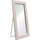 Luxe Free-Standing Mirror in Sand Linen Fabric Floor Mirrors LOOMLAN By Diamond Sofa