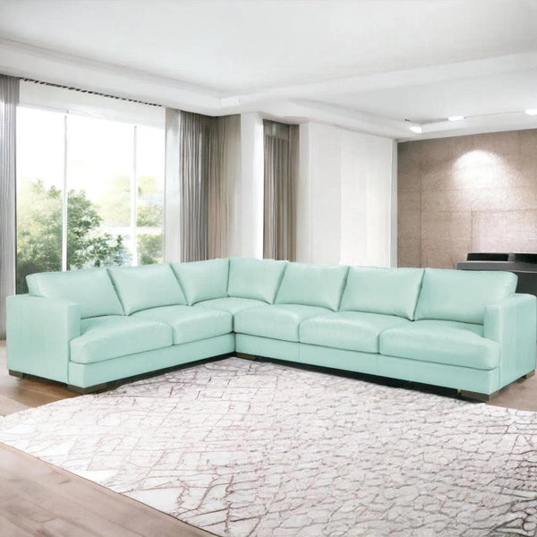 Luxurious Malibu Top Grain Leather L-Shaped Sectional Couch Sectionals LOOMLAN By One For Victory