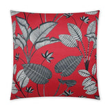 Luzon Red Floral Transitional Red Large Throw Pillow With Insert Throw Pillows LOOMLAN By D.V. Kap