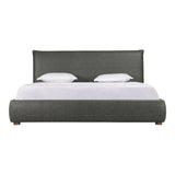 Luzon Slate Vegan Leather and Wood Grey Bed Beds LOOMLAN By Moe's Home