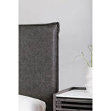 Luzon Slate Vegan Leather and Wood Grey Bed Beds LOOMLAN By Moe's Home