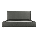 Luzon Slate Vegan Leather and Wood Grey Bed Beds LOOMLAN By Moe's Home