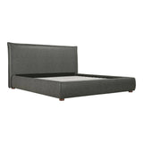 Luzon Slate Vegan Leather and Wood Grey Bed Beds LOOMLAN By Moe's Home