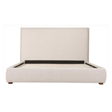 Luzon Wood White Bed with Tall Headboard Beds LOOMLAN By Moe's Home