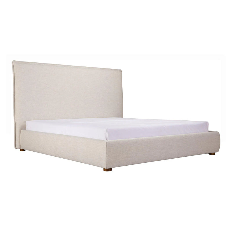 Luzon Wood White Bed with Tall Headboard Beds LOOMLAN By Moe's Home