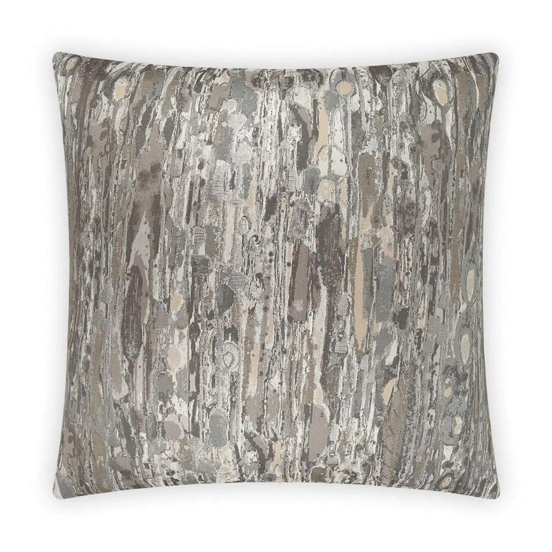 Lynn Grey Throw Pillow With Insert Throw Pillows LOOMLAN By D.V. Kap