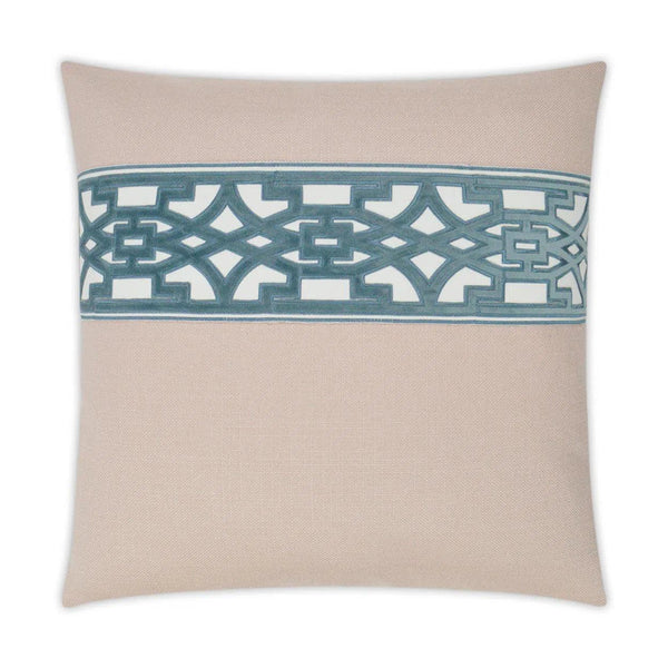 Lyon Blush Teal Throw Pillow With Insert Throw Pillows LOOMLAN By D.V. Kap