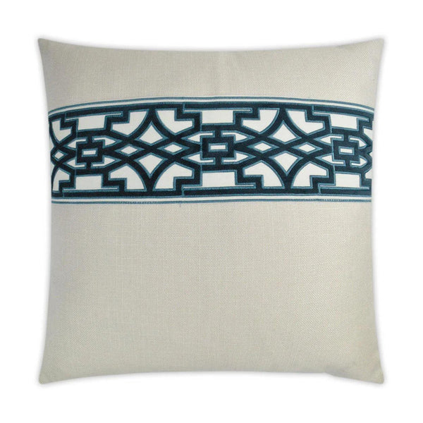 Lyon Pearl Blue Throw Pillow With Insert Throw Pillows LOOMLAN By D.V. Kap