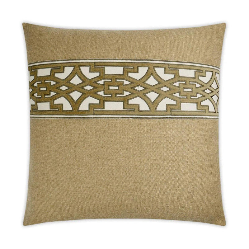 Lyon Saffron Brown Throw Pillow With Insert Throw Pillows LOOMLAN By D.V. Kap