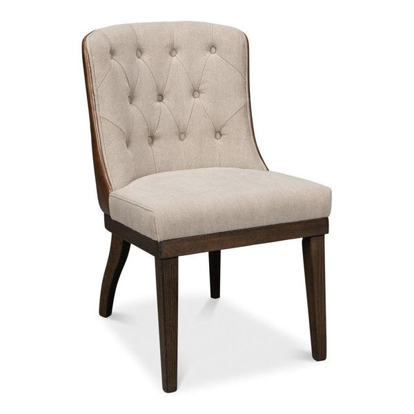 Lyra Wood and Leather Black Armless Side Chair Club Chairs LOOMLAN By Sarreid