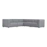 Lyric Classic L-Shaped Polyester Upholstered Grey Modular Modular Sofas LOOMLAN By Moe's Home