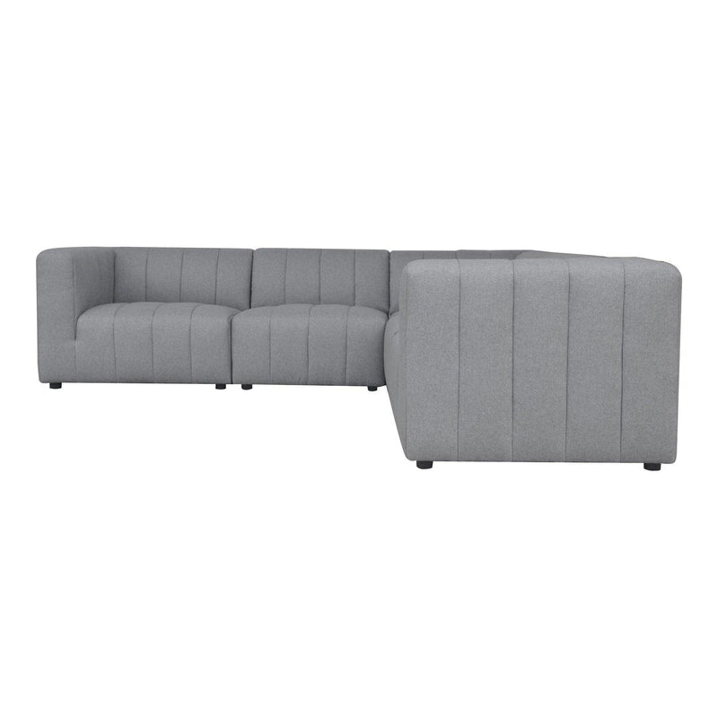 Lyric Classic L-Shaped Polyester Upholstered Grey Modular Modular Sofas LOOMLAN By Moe's Home