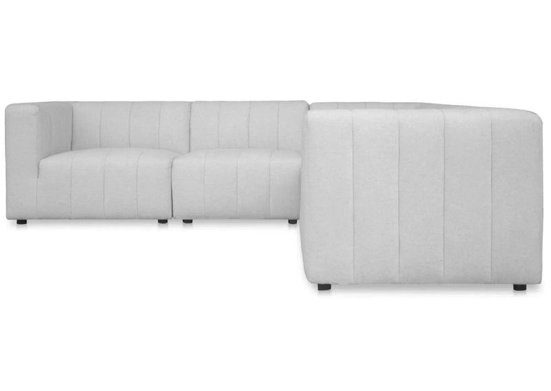 Lyric Classic Light Grey 5-piece L-Shaped Modular Sectional Sofa Modular Sofas LOOMLAN By Moe's Home