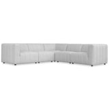 Lyric Classic Light Grey 5-piece L-Shaped Modular Sectional Sofa Modular Sofas LOOMLAN By Moe's Home