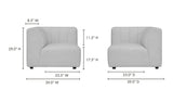 Lyric Classic Light Grey 5-piece L-Shaped Modular Sectional Sofa Modular Sofas LOOMLAN By Moe's Home