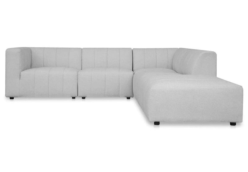 Lyric Dream Light Grey Modular Sectional Couch Set of 5 PC Set Stain Resistant Modular Sofas LOOMLAN By Moe's Home