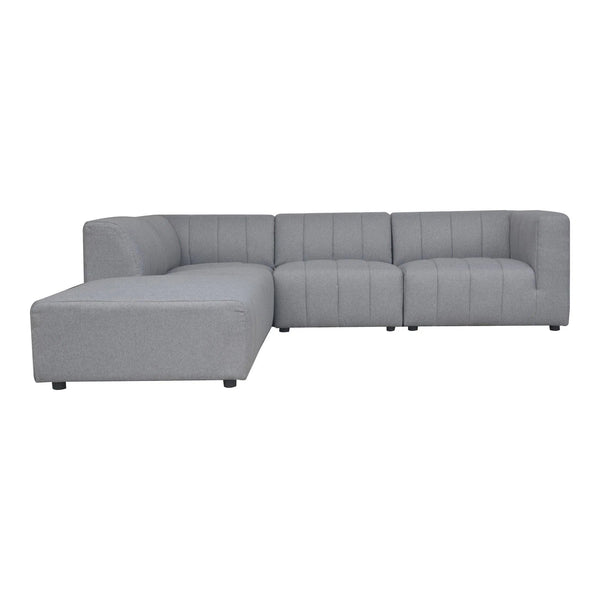 Lyric Dream Polyester Upholstered Grey Modular Sectional Left Modular Sofas LOOMLAN By Moe's Home