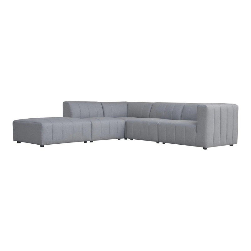 Lyric Dream Polyester Upholstered Grey Modular Sectional Left Modular Sofas LOOMLAN By Moe's Home