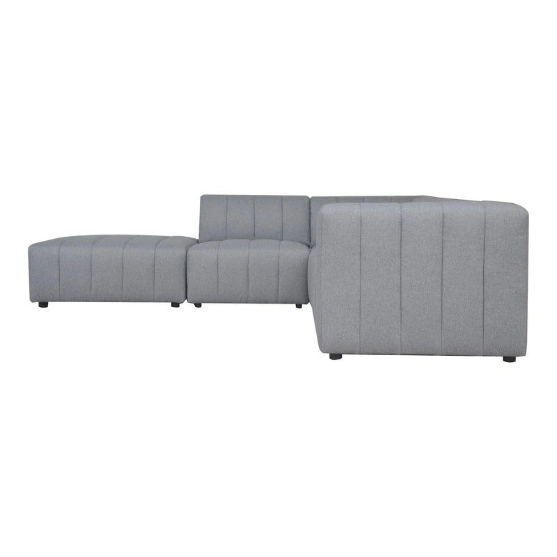 Lyric Dream Polyester Upholstered Grey Modular Sectional Left Modular Sofas LOOMLAN By Moe's Home