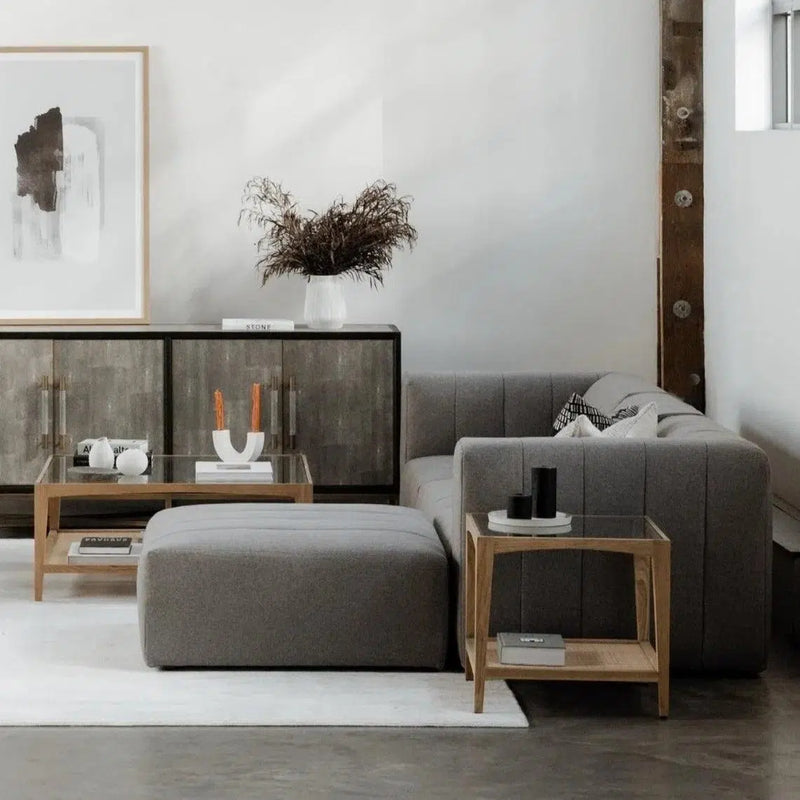 Lyric Grey Modular Ottoman Ottomans LOOMLAN By Moe's Home