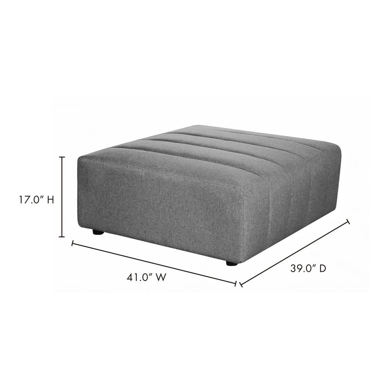 Lyric Grey Modular Ottoman Ottomans LOOMLAN By Moe's Home