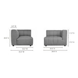 Lyric Grey Modular Right Armchair Modular Components LOOMLAN By Moe's Home