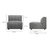 Lyric Grey Modular Slipper Chair Modular Components LOOMLAN By Moe's Home