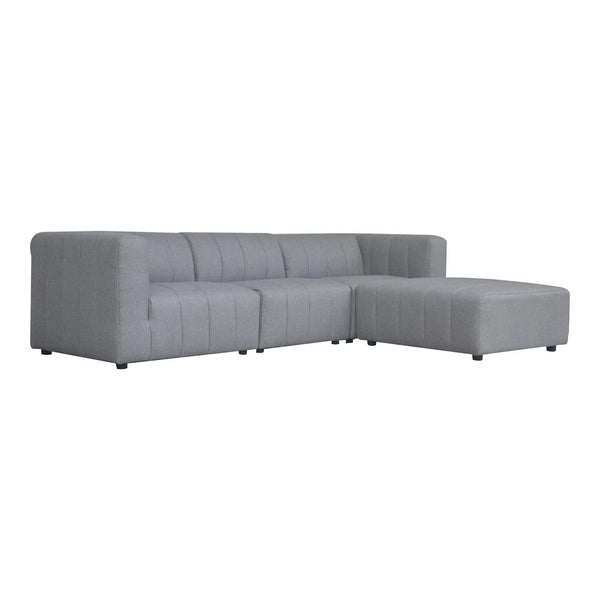 Lyric Lounge Polyester Upholstered Grey Modular Sectional Modular Sofas LOOMLAN By Moe's Home