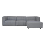 Lyric Lounge Polyester Upholstered Grey Modular Sectional Modular Sofas LOOMLAN By Moe's Home