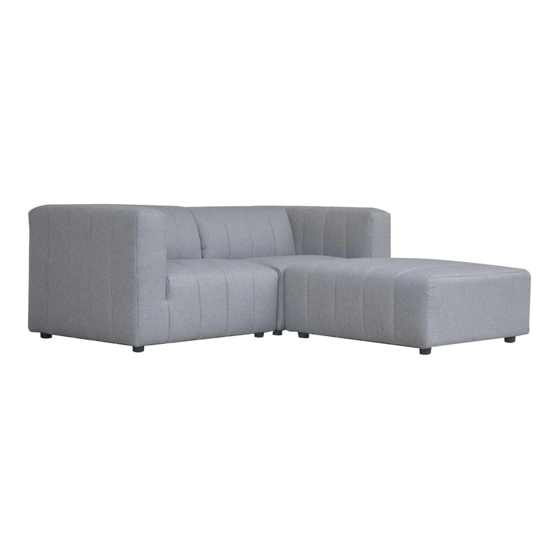 Lyric Nook Polyester Upholstered Grey Modular Sectional Modular Sofas LOOMLAN By Moe's Home