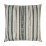 Macaroon Stripes Mist Grey Large Throw Pillow With Insert Throw Pillows LOOMLAN By D.V. Kap