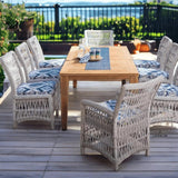 Mackinac All Weather Wicker Armless Dining Chair Sunbrella Cushions Outdoor Dining Chairs LOOMLAN By Lloyd Flanders