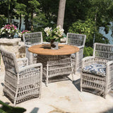 Mackinac Patio Dining Armchair With Sunbrella Cushion Lloyd Flanders Outdoor Dining Chairs LOOMLAN By Lloyd Flanders