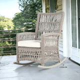 Mackinac Patio Furniture Wicker Outdoor Porch Rocker High Back Outdoor Lounge Chairs LOOMLAN By Lloyd Flanders