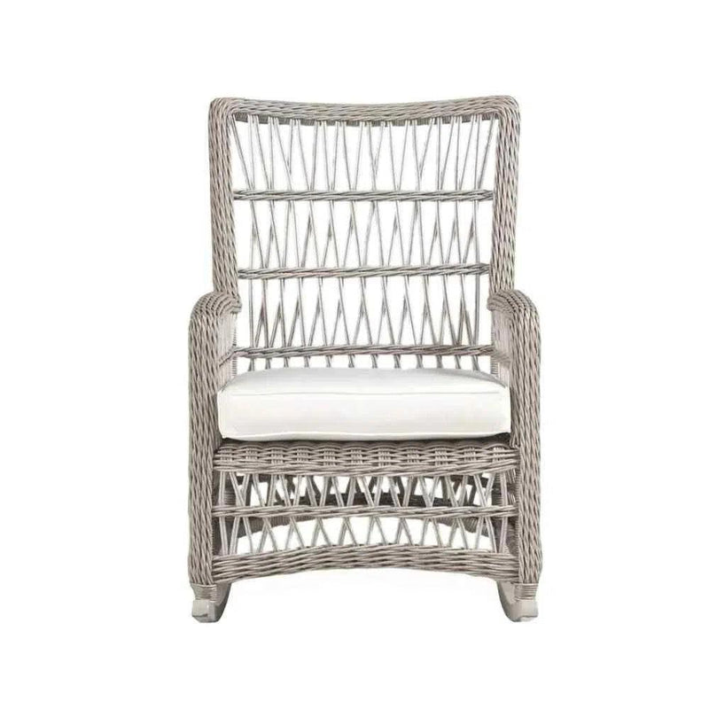 Mackinac Patio Furniture Wicker Outdoor Porch Rocker High Back Outdoor Lounge Chairs LOOMLAN By Lloyd Flanders