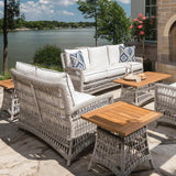 Mackinac Wicker Outdoor All Weather Wicker Sofa With Cushions Outdoor Sofas & Loveseats LOOMLAN By Lloyd Flanders