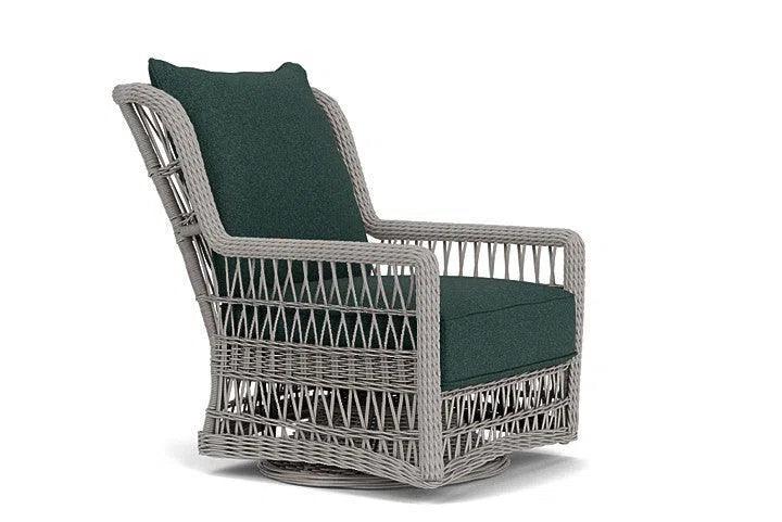 Mackinac Wicker Outdoor Swivel Glider Lounge Chair - High Back Outdoor Lounge Chairs LOOMLAN By Lloyd Flanders