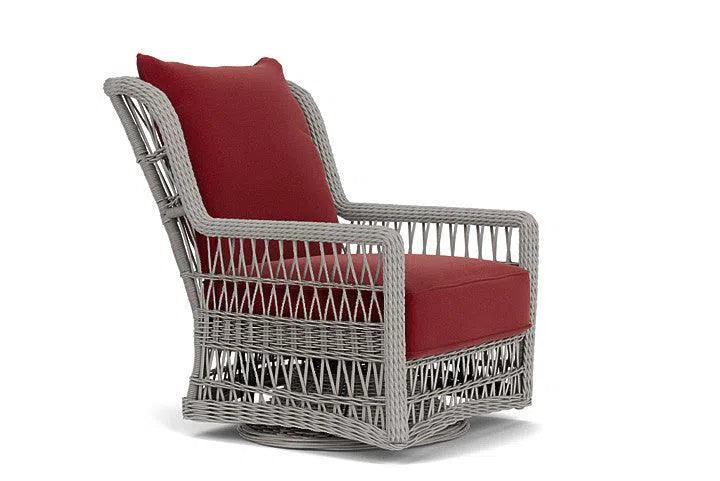 Mackinac Wicker Outdoor Swivel Glider Lounge Chair - High Back Outdoor Lounge Chairs LOOMLAN By Lloyd Flanders