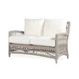 Mackinac Wicker Patio Loveseat Swivel Chair and Table Set Lloyd Flanders Outdoor Lounge Sets LOOMLAN By Lloyd Flanders