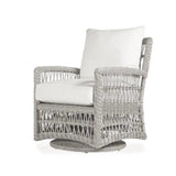 Mackinac Wicker Patio Loveseat Swivel Chair and Table Set Lloyd Flanders Outdoor Lounge Sets LOOMLAN By Lloyd Flanders