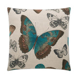 Madame Butterfly Turquoise Throw Pillow With Insert Throw Pillows LOOMLAN By D.V. Kap