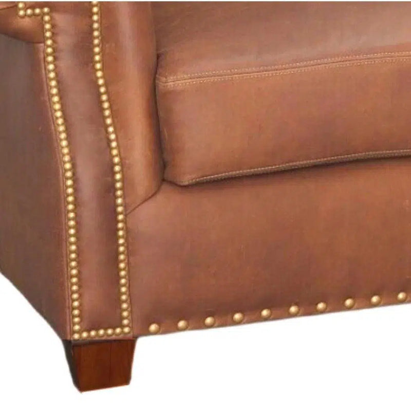 Made In the USA 90" Caramel Brown Leather Sofa Modern Hartford Sofas & Loveseats LOOMLAN By Uptown Sebastian