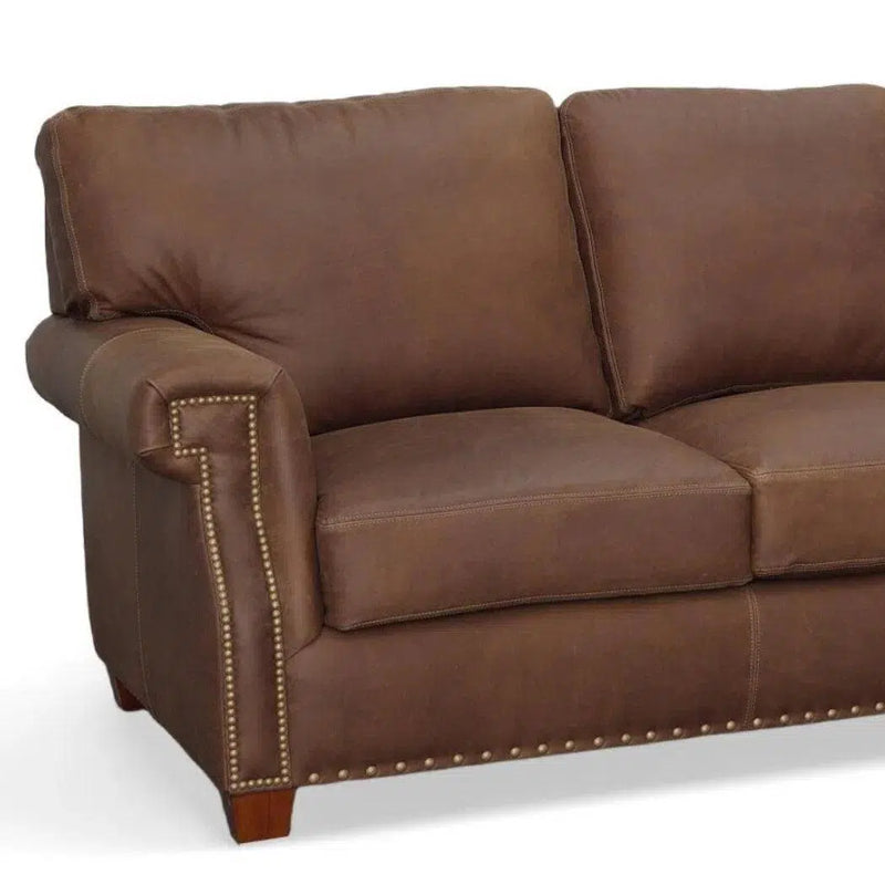 Made In the USA 90" Top Grain Leather Sofa Modern Hartford Sofas & Loveseats LOOMLAN By Uptown Sebastian