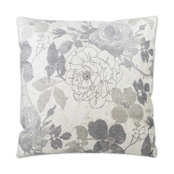 Mademoiselle Grey Throw Pillow With Insert Throw Pillows LOOMLAN By D.V. Kap