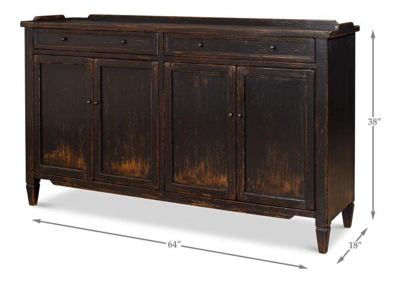 Madigan Sideboard Antique Black Sideboards LOOMLAN By Sarreid